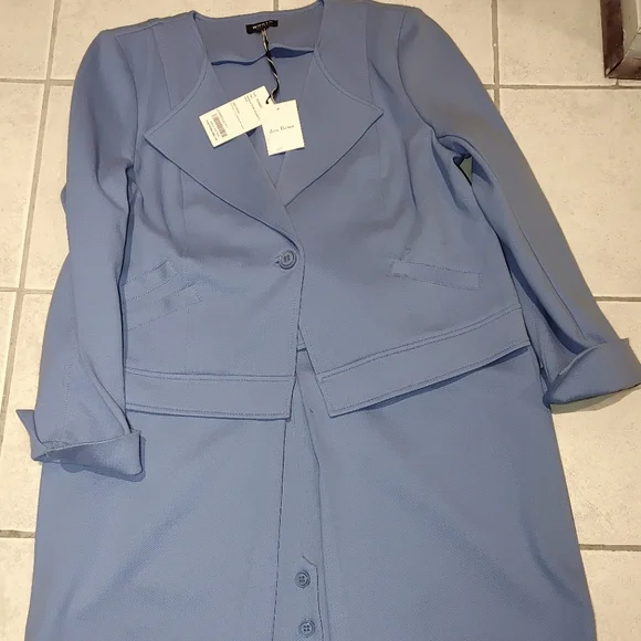 Worth Blue Crop Jacket and Skirt - Picture 1 of 3
